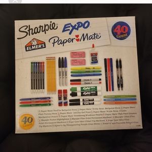 COPY - 40 count school supplies pens sharpies glue dry erase hilighters new